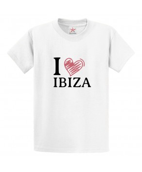 I Love Ibiza Classic Unisex Kids and Adults T-Shirt for Beach Lovers